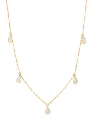 Bloomingdale's Fine Collection Opal Droplet Necklace in 14K Yellow Gold, 18