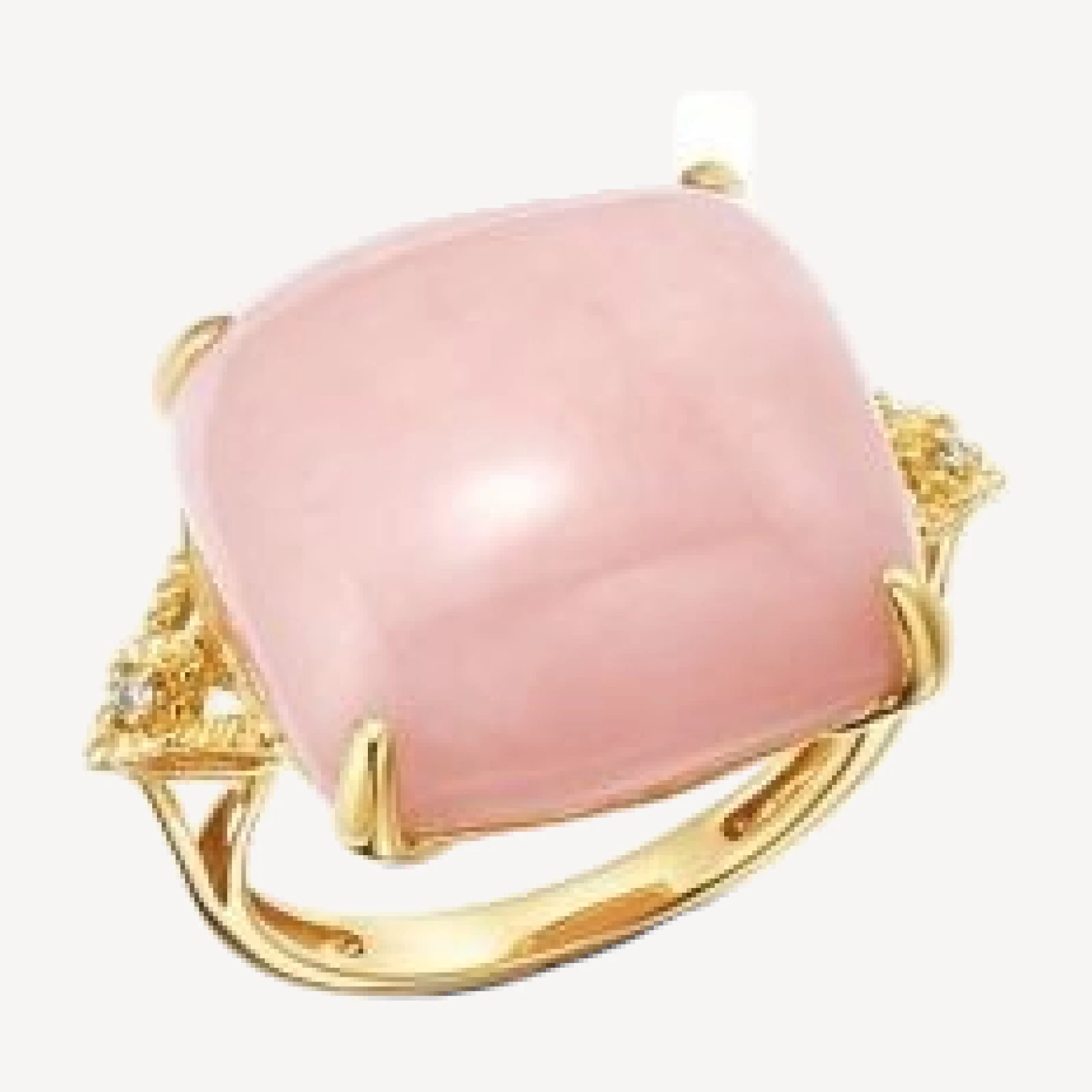 Bloomingdale's Fine Collection Pink Opal & Diamond Accent Statement Ring in 14K Yellow Gold