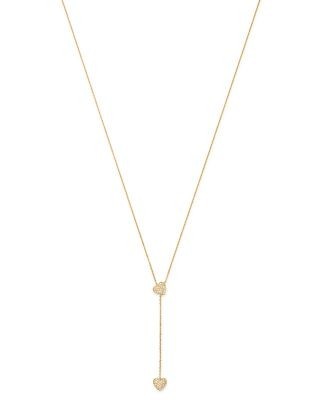 Bloomingdale's Fine Collection Diamond Heart Y Necklace in 14K Yellow Gold, 0.25 tcw