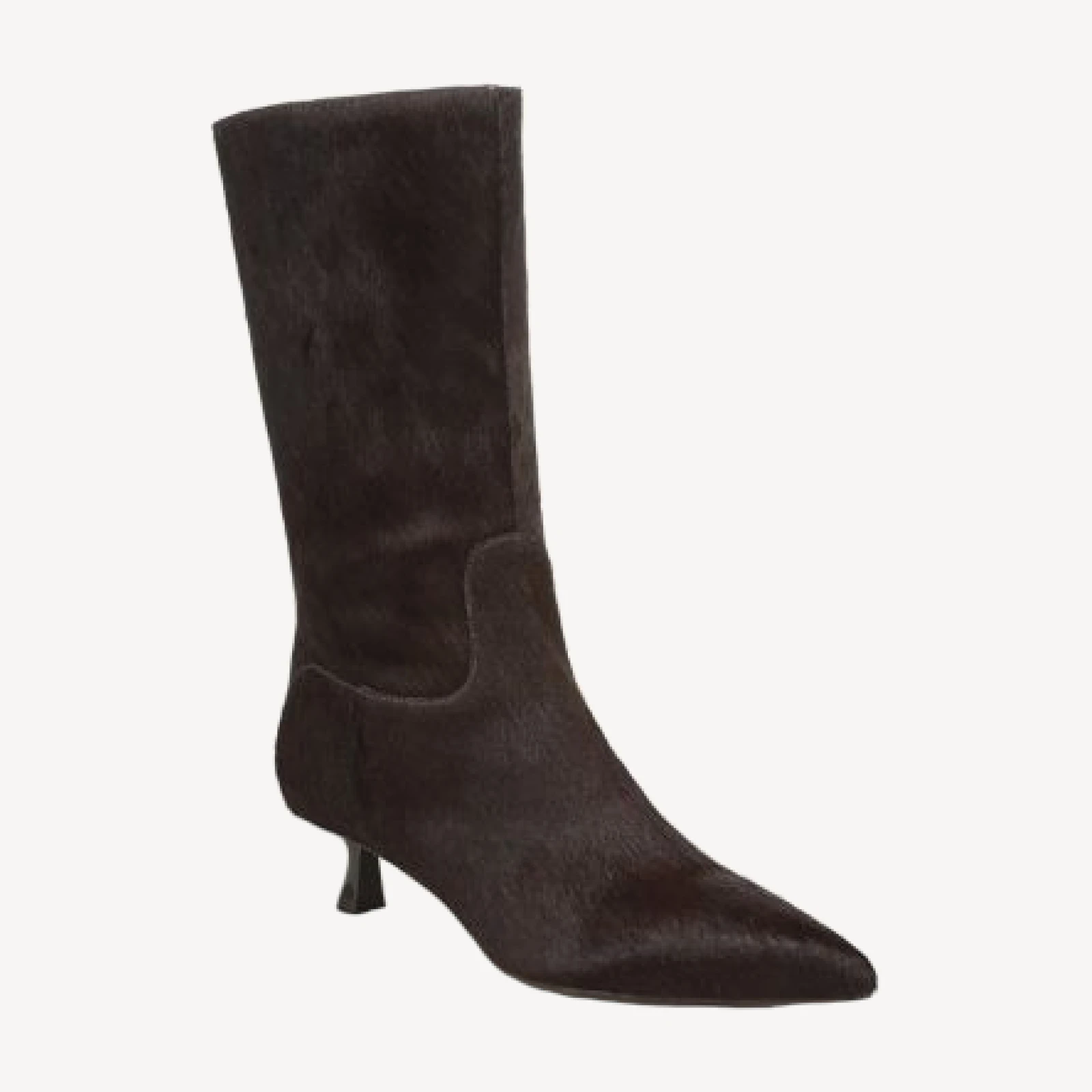 Sam Edelman Women's Ramona Calf Hair Kitten Heel Mid Calf Boots