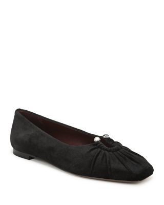 Vince Women's Dany Velvet Ruched Ballet Flats