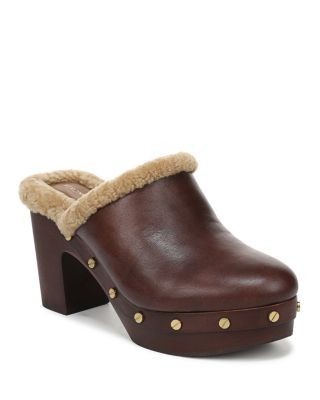 Veronica Beard Women's Larken Shearling Lined Leather Clogs
