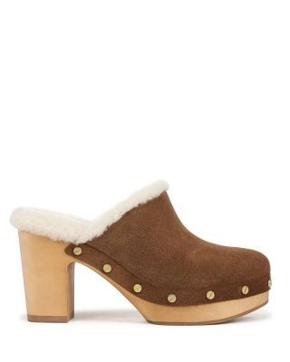 Veronica Beard Women's Larken Shearling Lined Platform Clogs