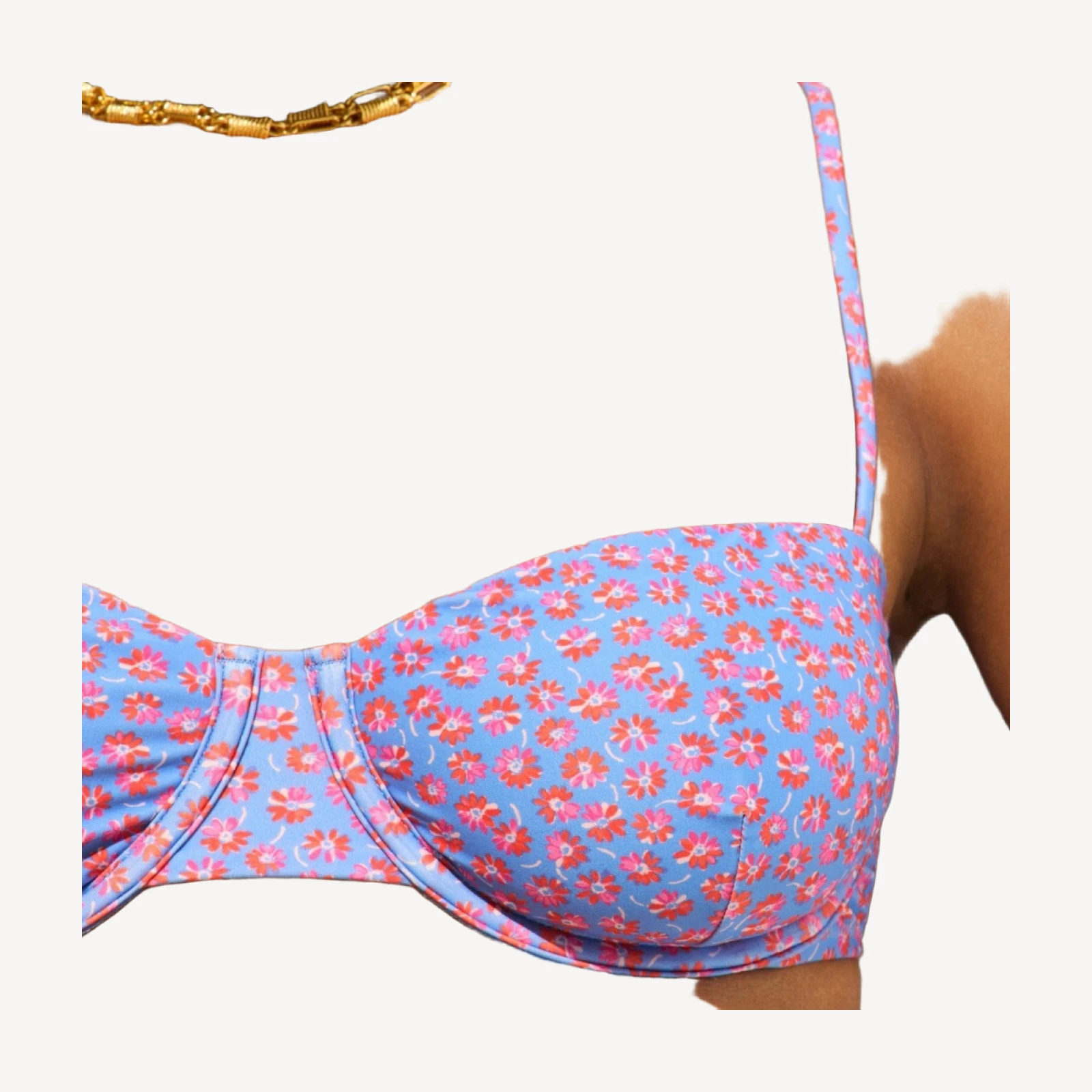 Balconette underwire bikini top in summer fields print