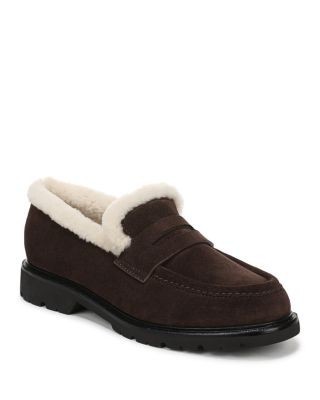 Vince Women's Siena Lug Shearling Penny Loafers
