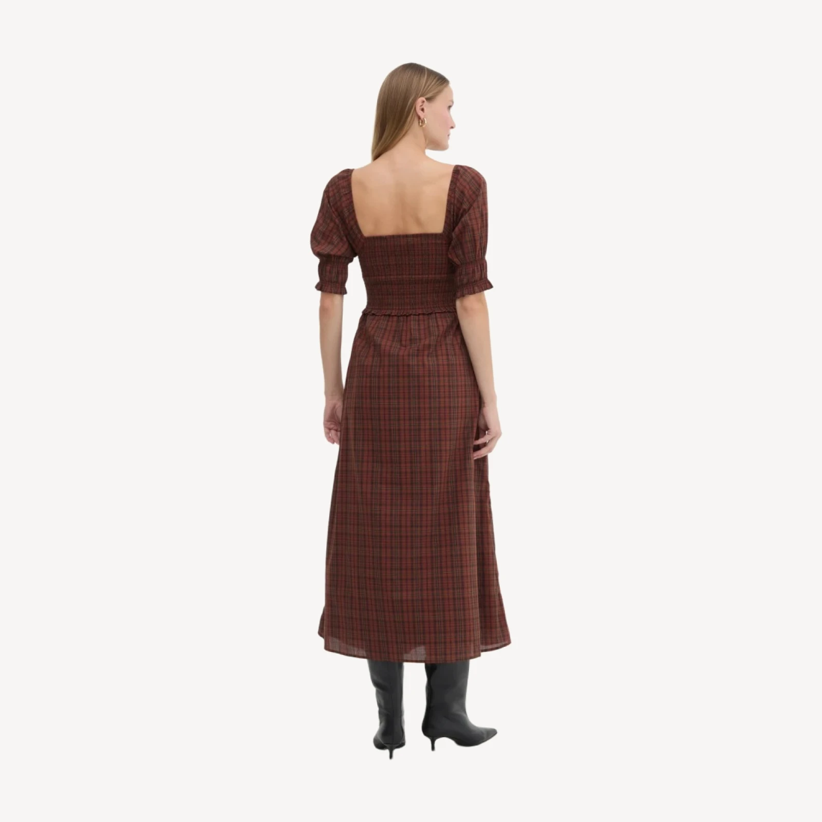 The Malene Nap Dress - Chestnut Plaid