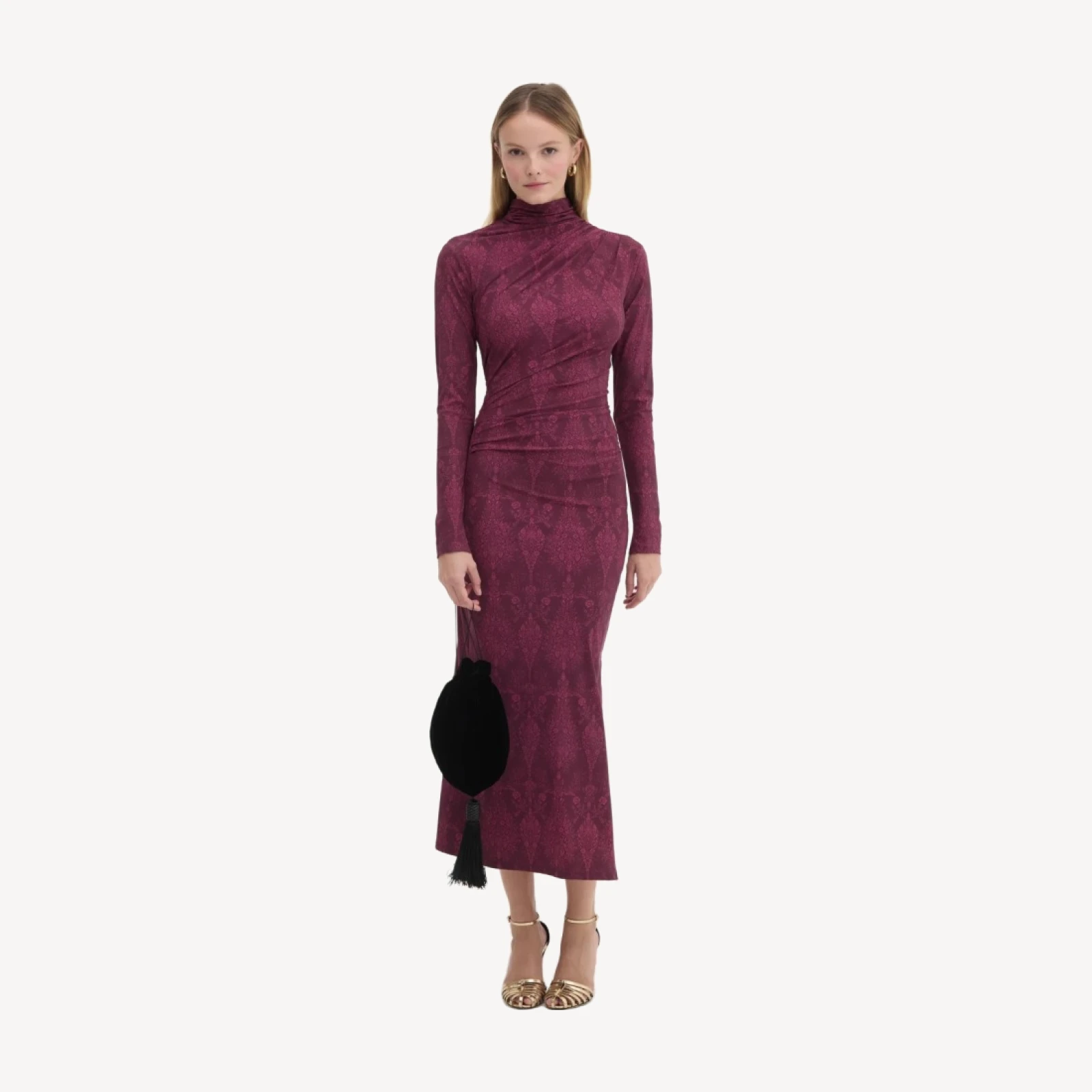 The Rizzo Dress - Plum Damask
