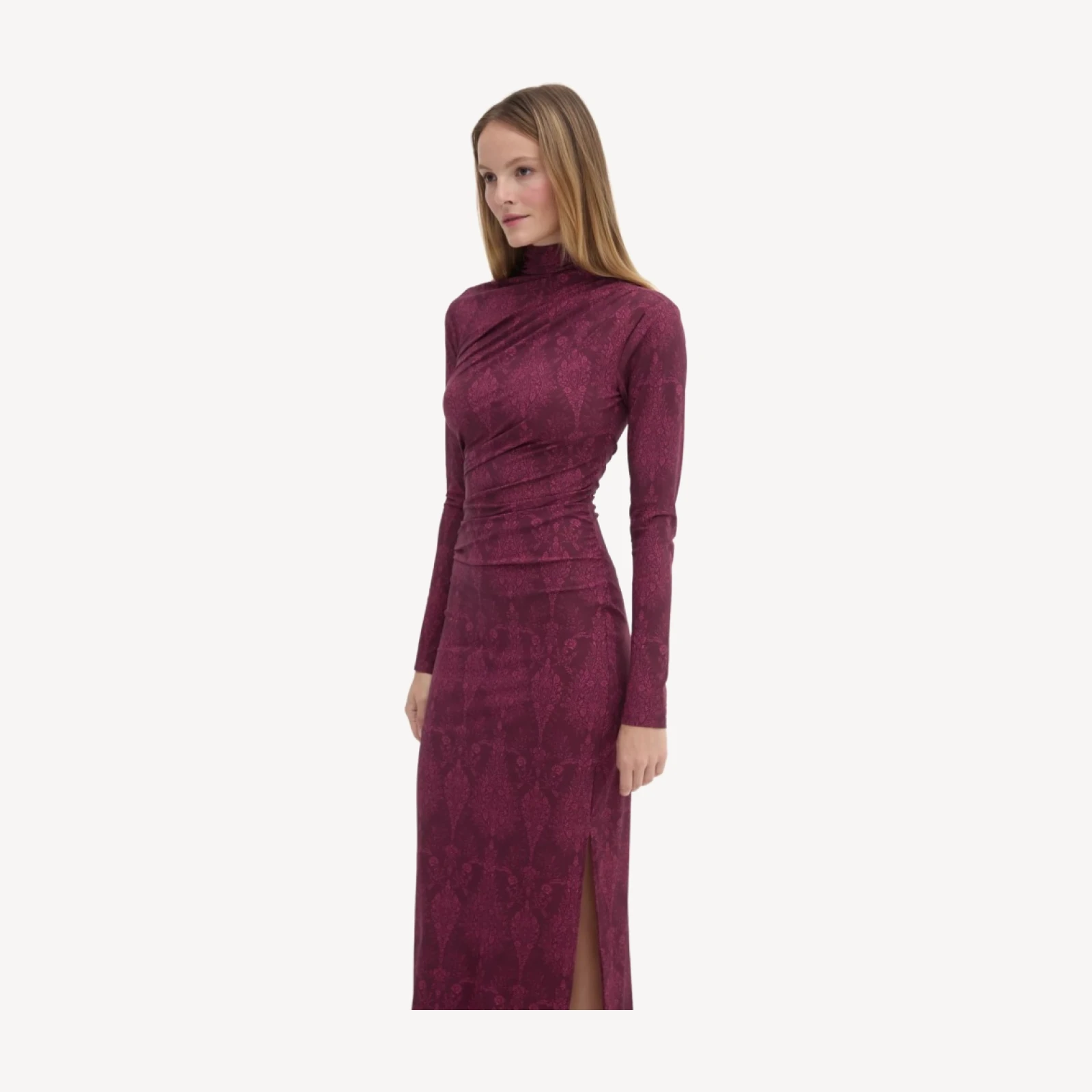 The Rizzo Dress - Plum Damask