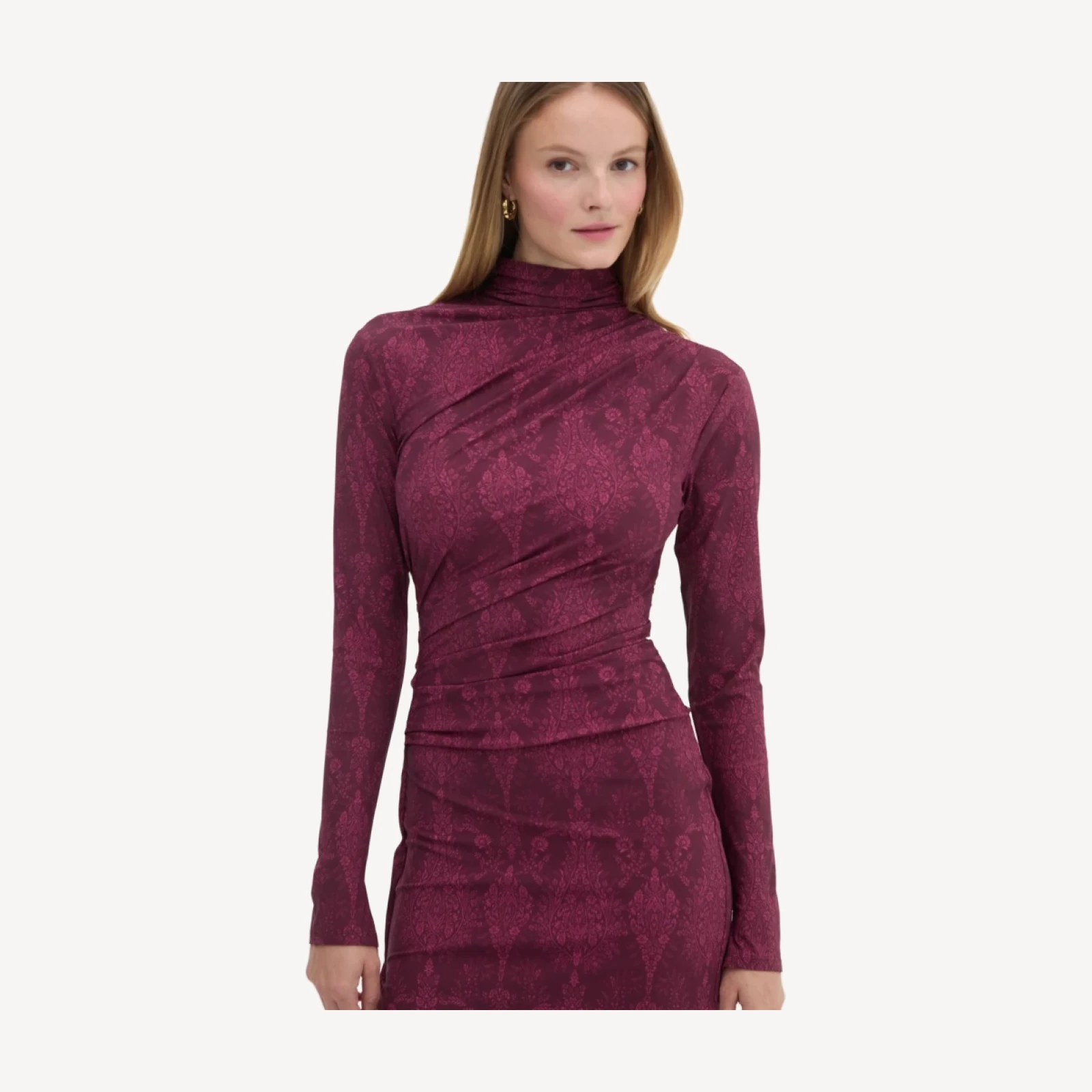 The Rizzo Dress - Plum Damask