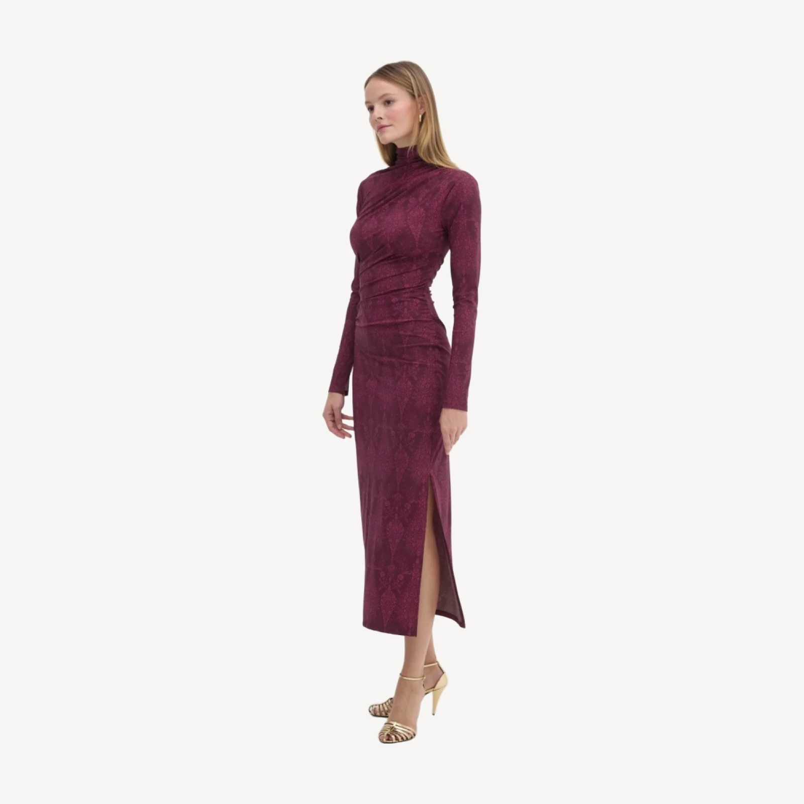 The Rizzo Dress - Plum Damask