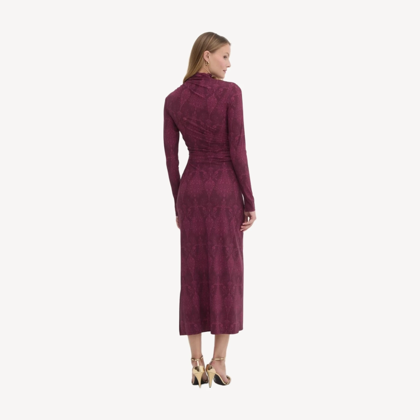 The Rizzo Dress - Plum Damask