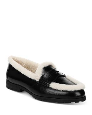Veronica Beard Women's Penny Lug Shearling Loafers