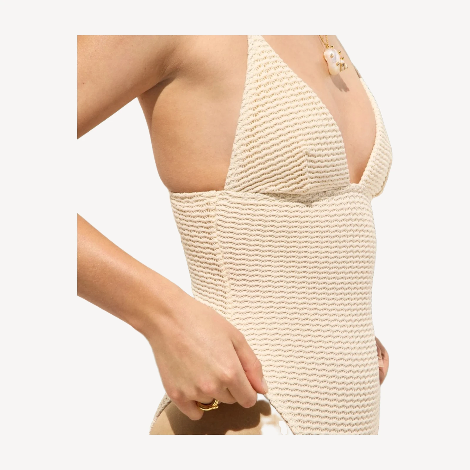 Plunge crochet one-piece