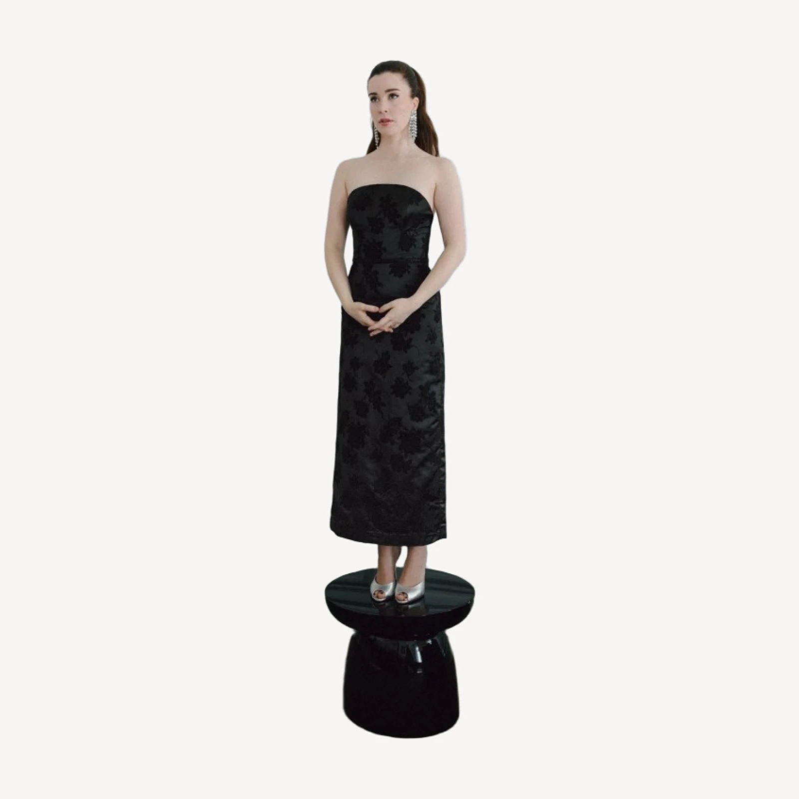 The Alberta Dress - Midnight Flocked Brocade