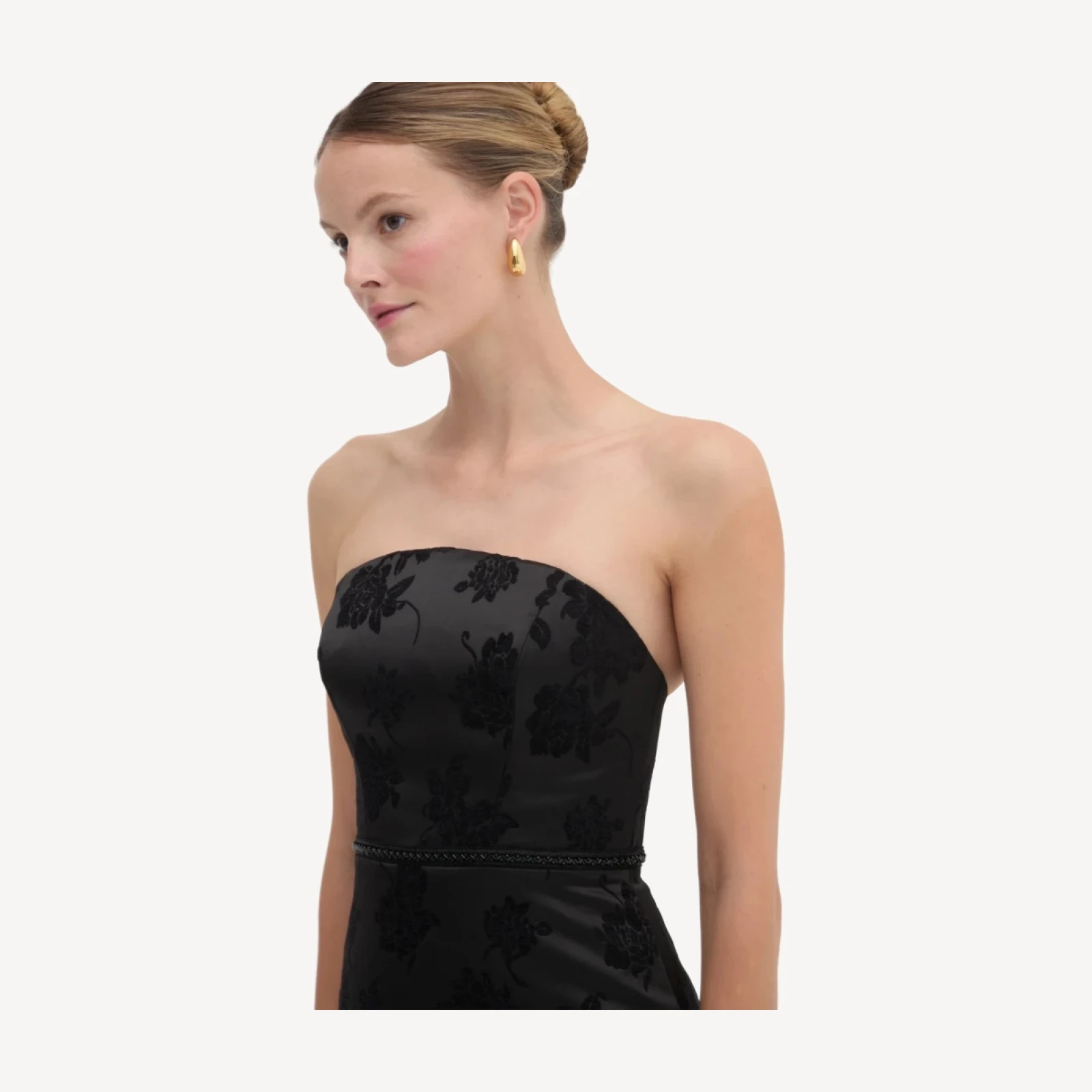 The Alberta Dress - Midnight Flocked Brocade