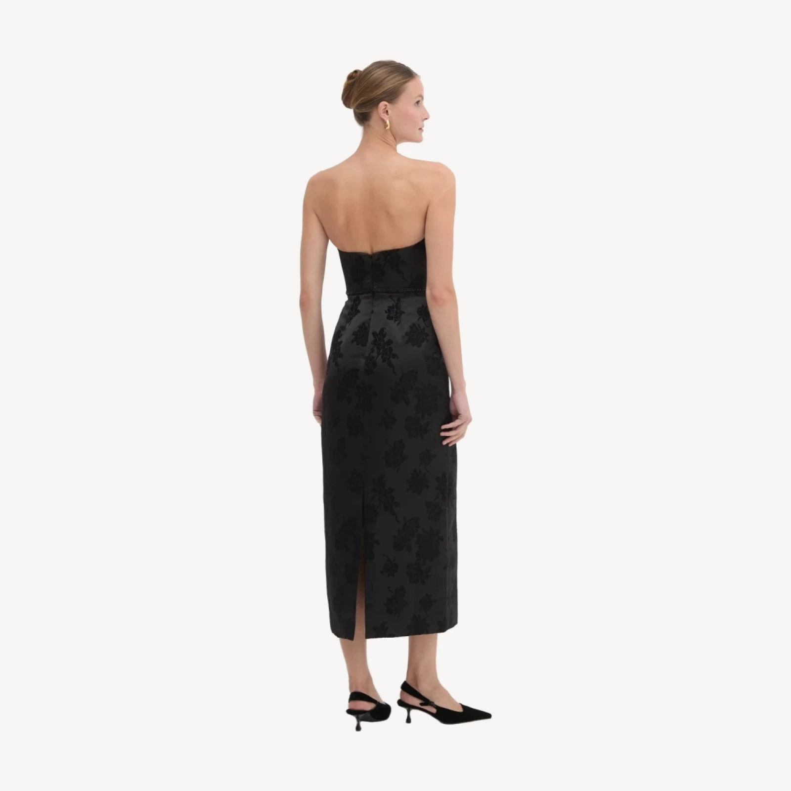 The Alberta Dress - Midnight Flocked Brocade