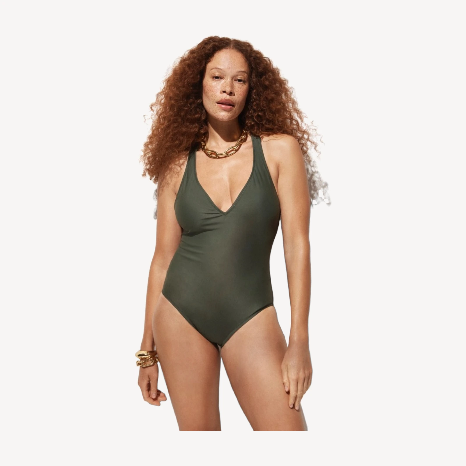 DD plunge one-piece swimsuit