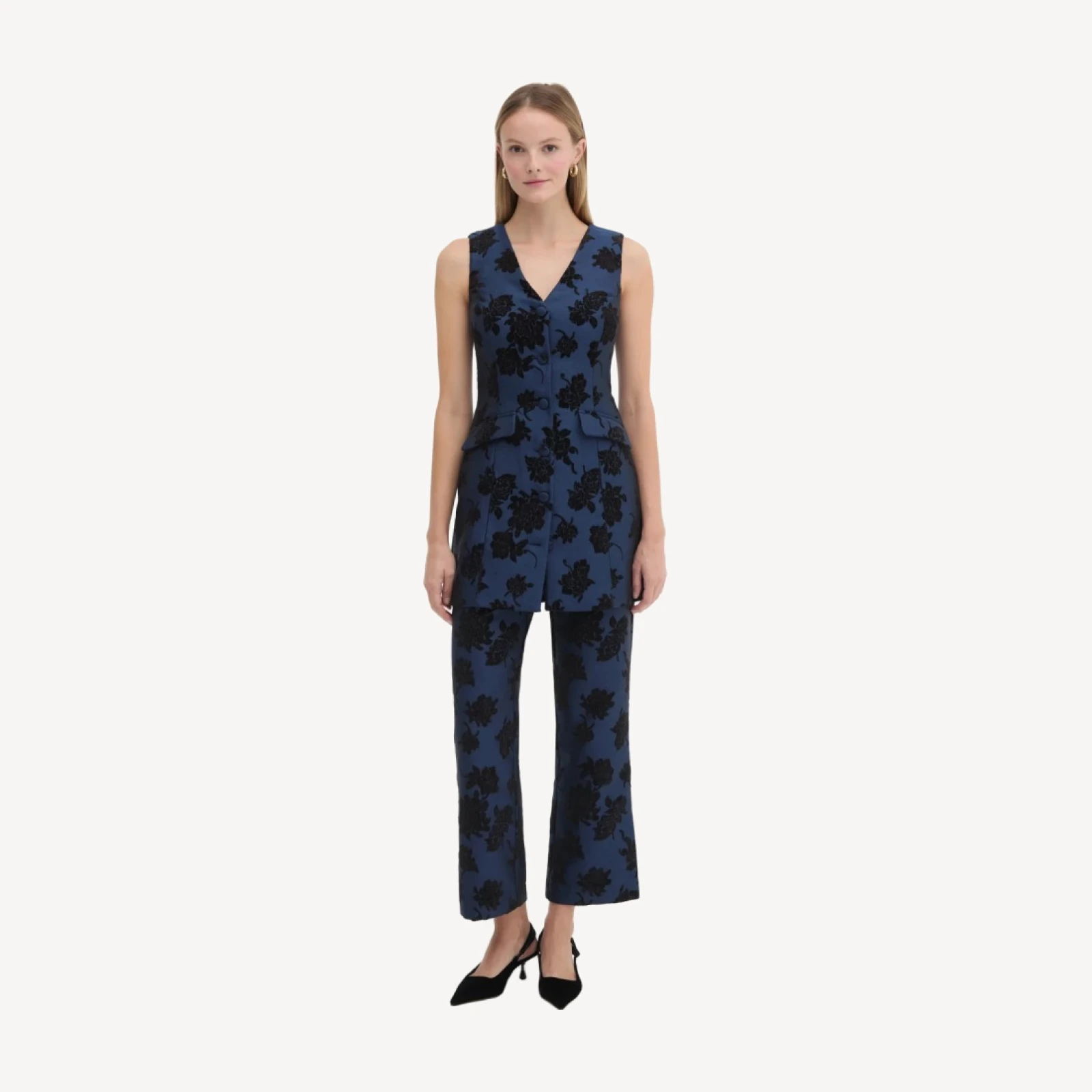 The Annina Pant - Twilight Flocked Brocade