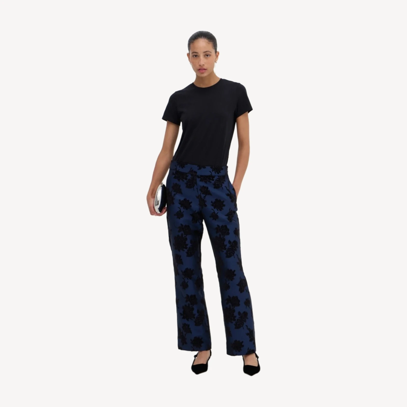 The Annina Pant - Twilight Flocked Brocade