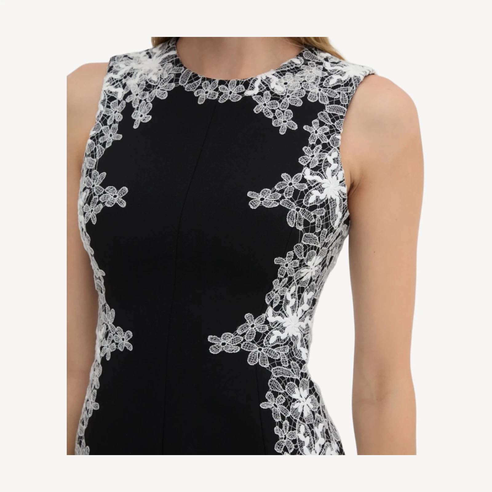 The Rue Dress - Black with Ivory Lace