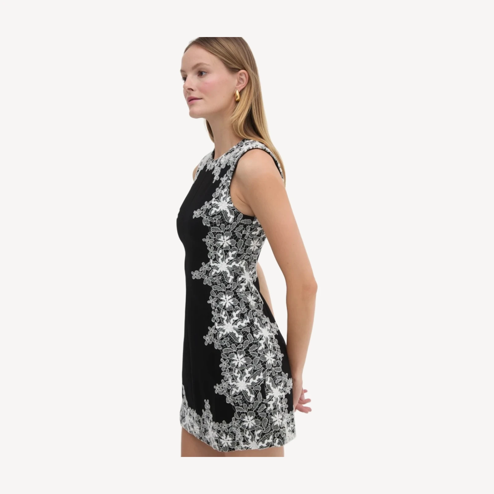 The Rue Dress - Black with Ivory Lace