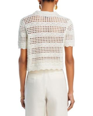 Aqua Crochet Knit Shirt - Exclusive