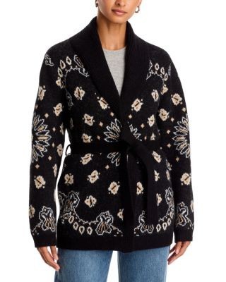 Aqua Shawl Collar Belted Cardigan - Exclusive