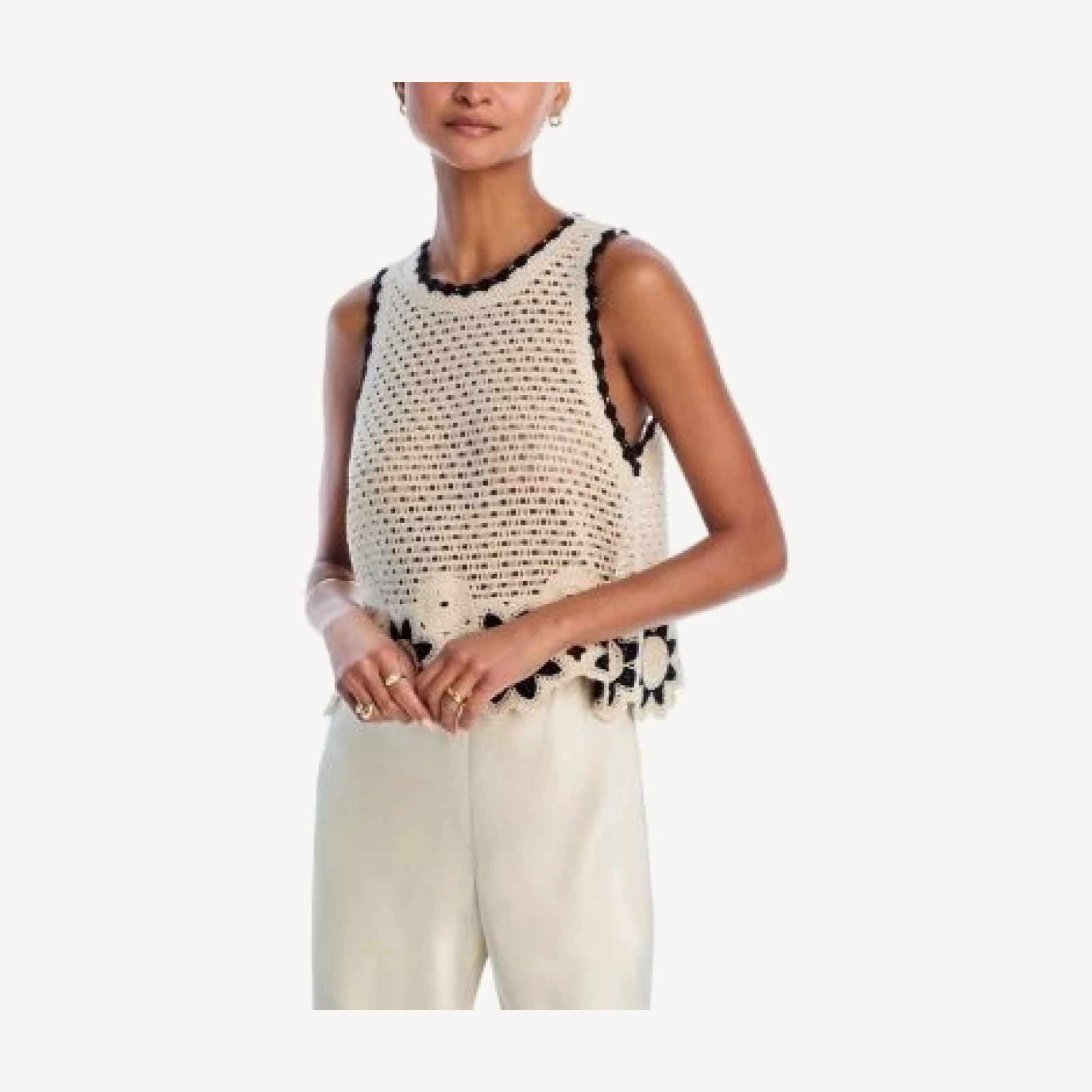 Aqua Crocheted Sleeveless Sweater