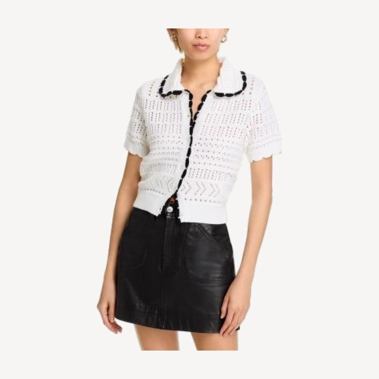 Aqua Short Sleeve Knit Polo Top - Exclusive