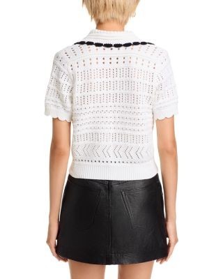 Aqua Short Sleeve Knit Polo Top - Exclusive