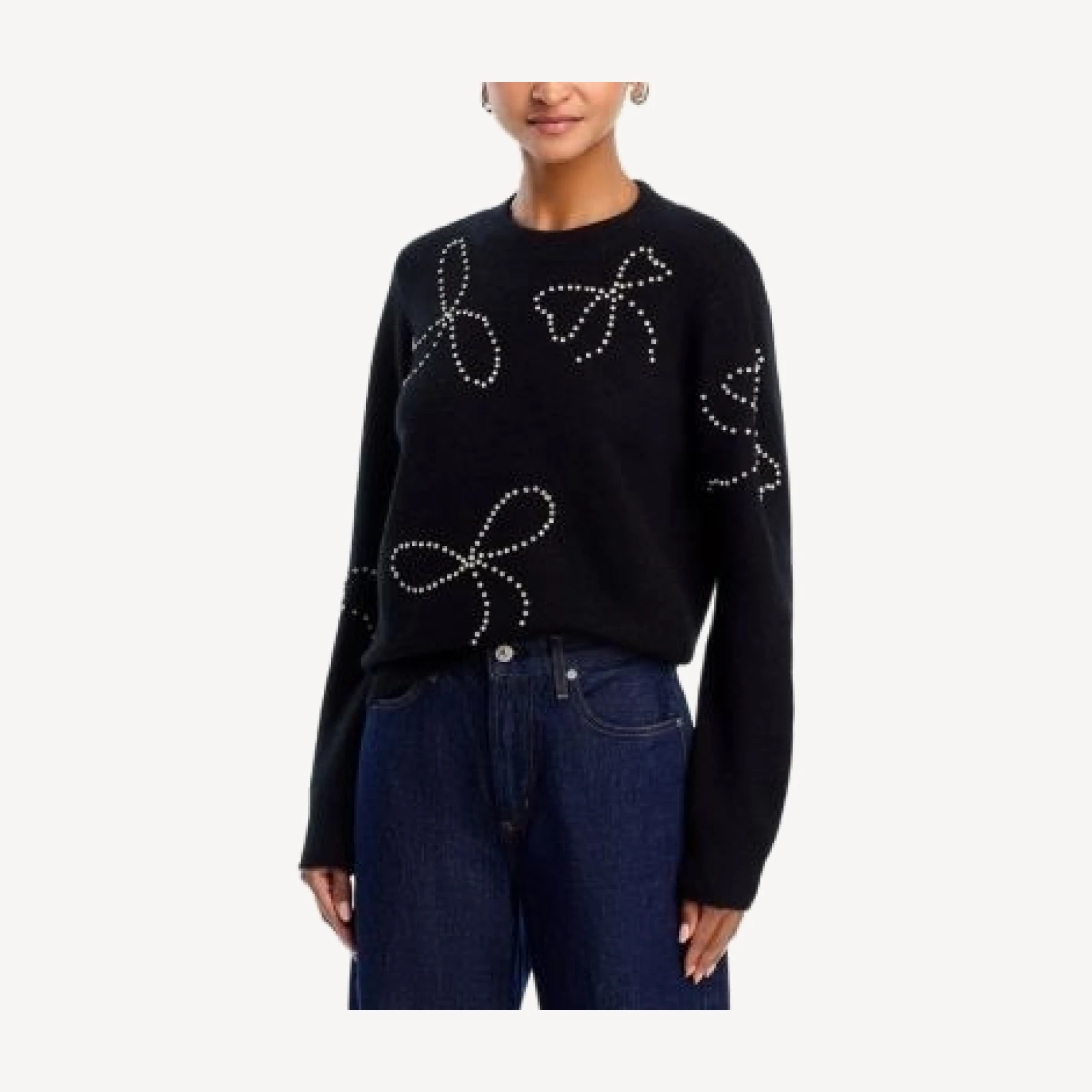 Aqua Rhinestone Bow Sweater - Exclusive