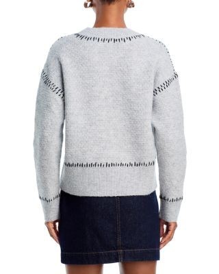Aqua Contrast Stitch Sweater - Exclusive