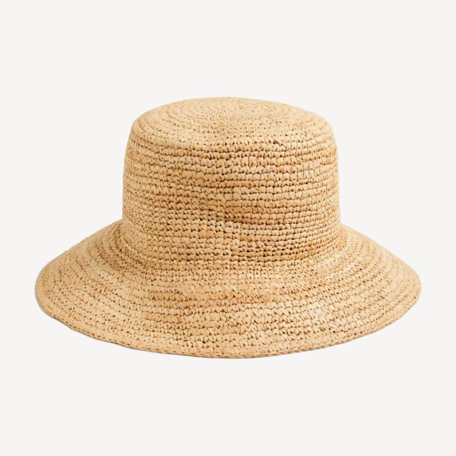 Wide-brim raffia bucket hat