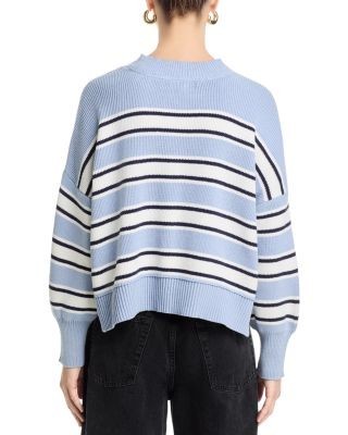 Aqua Stripe Drop Shoulder Sweater - Exclusive