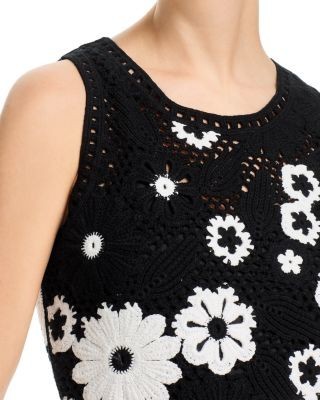 Aqua Floral Crochet Dress - Exclusive