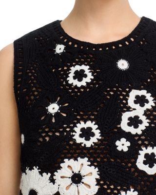 Aqua Floral Crochet Tank Top - Exclusive