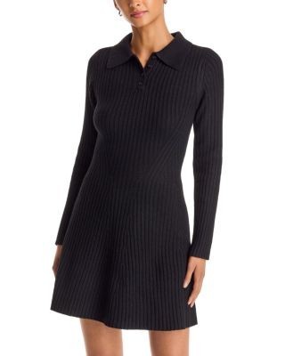 Aqua Poppaea Ribbed Mini Sweater Dress - Exclusive