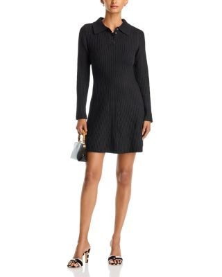 Aqua Poppaea Ribbed Mini Sweater Dress - Exclusive