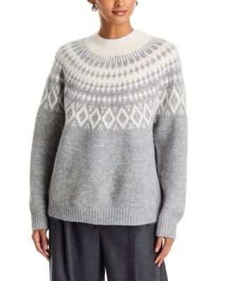 Aqua Hasana Fair Isle Crewneck Sweater - Exclusive