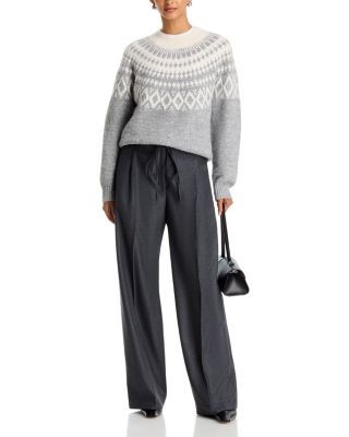 Aqua Hasana Fair Isle Crewneck Sweater - Exclusive