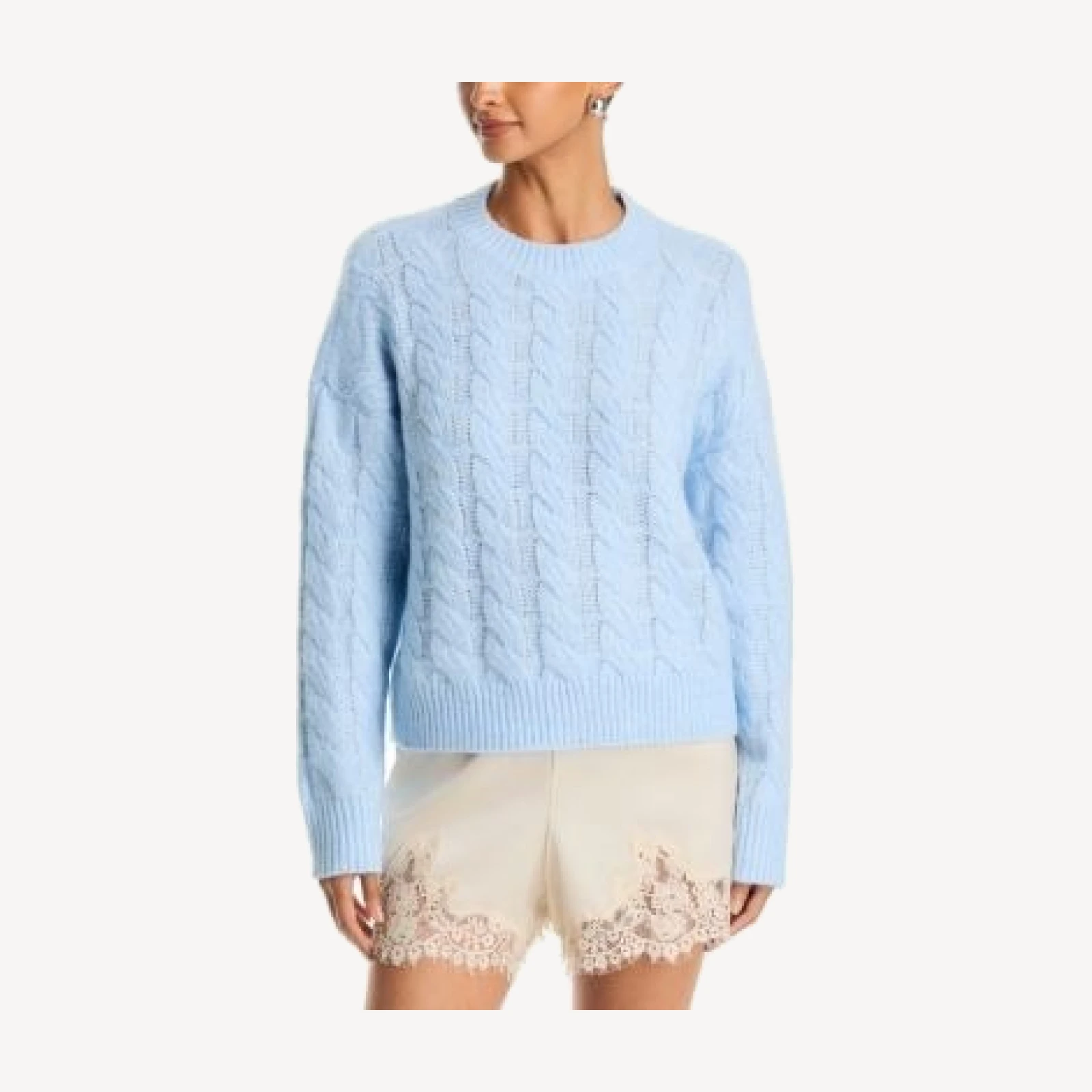 Aqua Nola Cable Knit Crewneck Sweater - Exclusive
