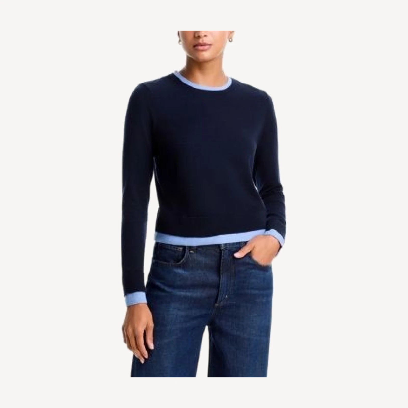 Aqua Double Layer Crewneck Sweater - Exclusive