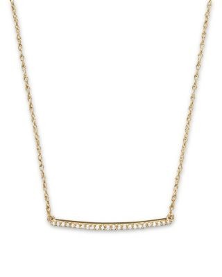 Diamond Mini Bar Necklace in 14K Yellow Gold, .10 tcw