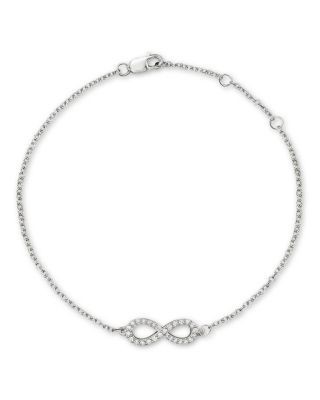 Diamond Infinity Bracelet in 14K White Gold, .15 tcw