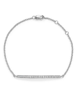 Diamond Bar Bracelet in 14K White Gold, .25 tcw