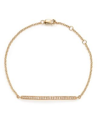 Diamond Bar Bracelet in 14K Yellow Gold, .25 tcw