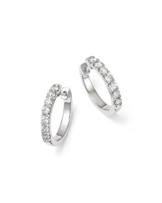 Bloomingdale's Fine Collection Diamond Small Hoop Earrings in 14K White Gold, 0.70 tcw