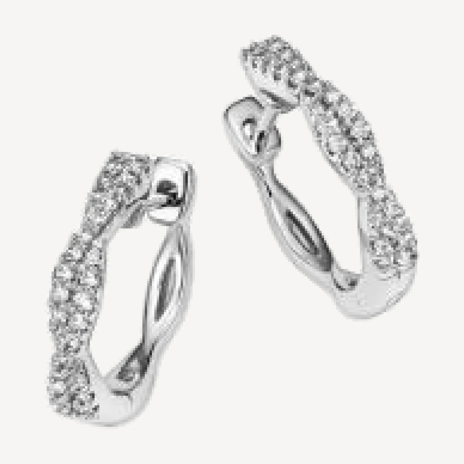 Bloomingdale's Fine Collection Diamond Twisted Hoop Earrings in 14K White Gold, 0.20 tcw