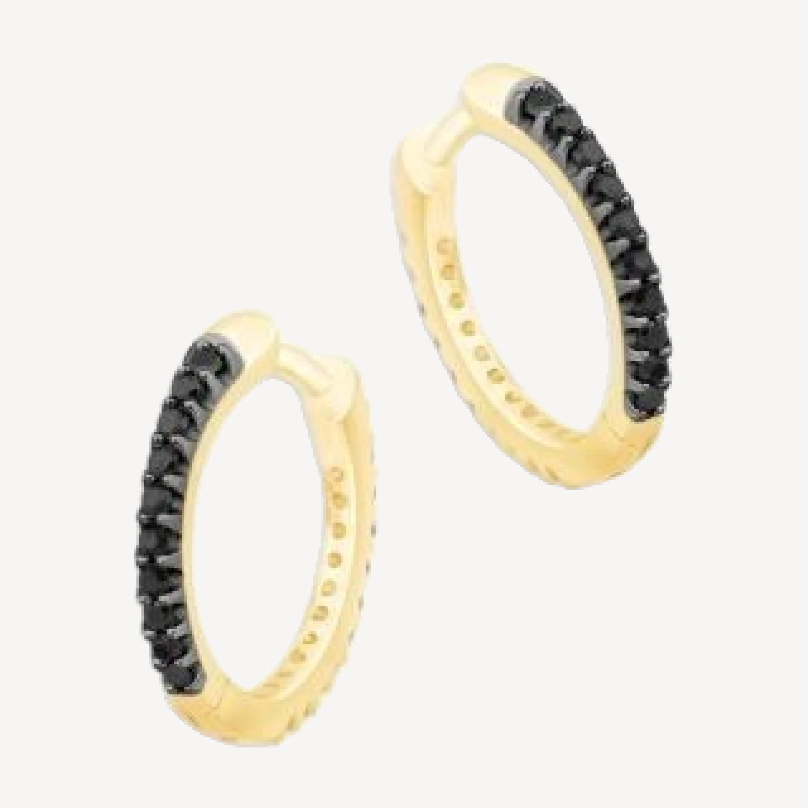 Bloomingdale's Fine Collection Black & White Diamond Reversible Huggie Hoop Earrings in 14K Yellow Gold, 0.25 tcw
