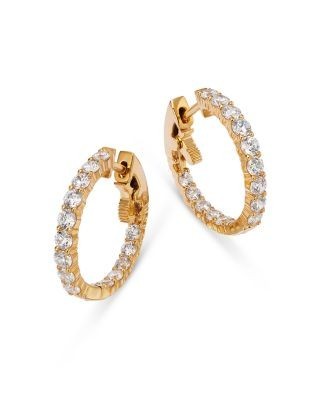Bloomingdale's Fine Collection Diamond Inside Out Hoop Earrings in 14K Yellow Gold, 2.0 tcw
